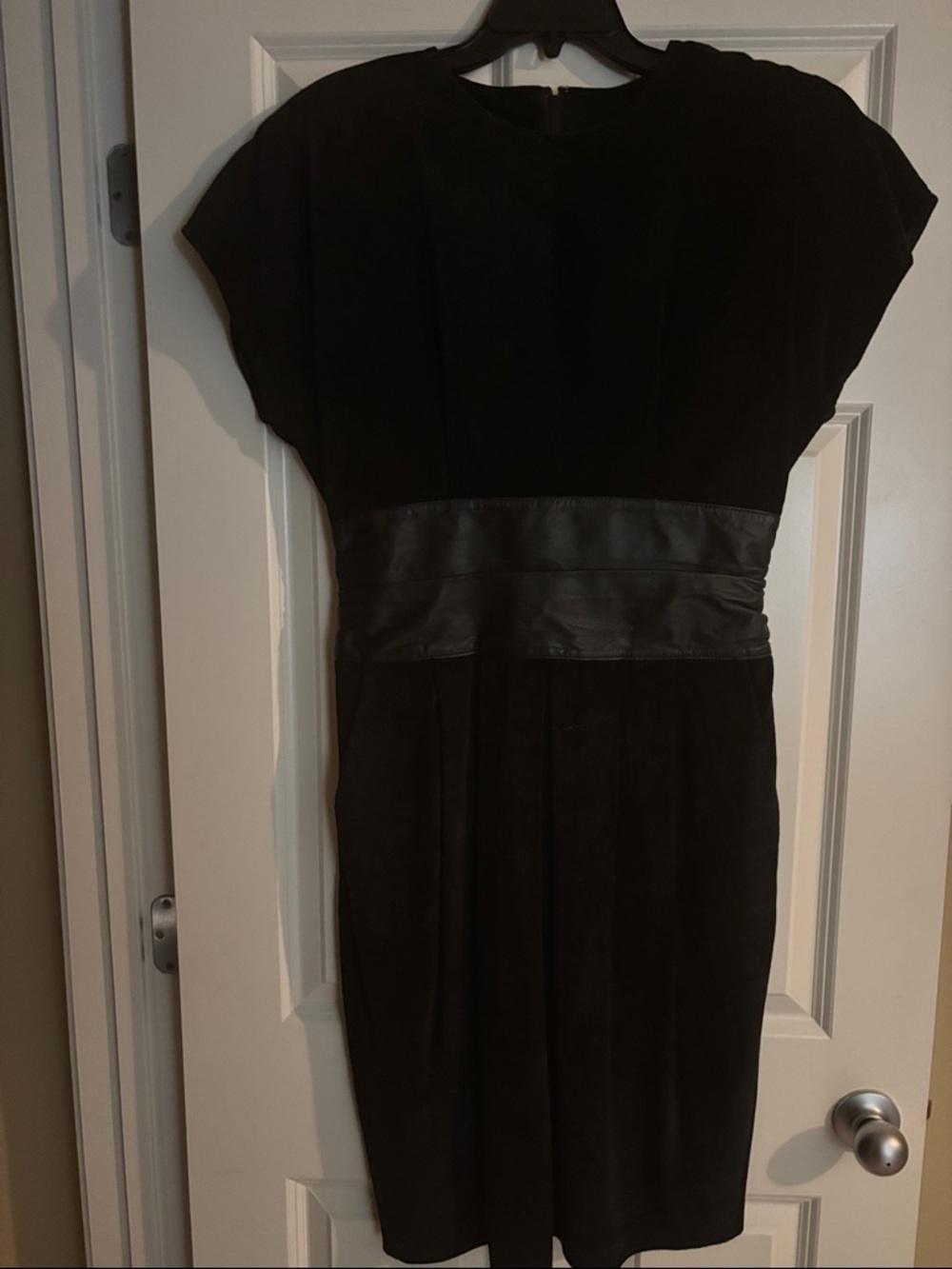 Vintage  Morgan Taylor Black leather Sheath Dress